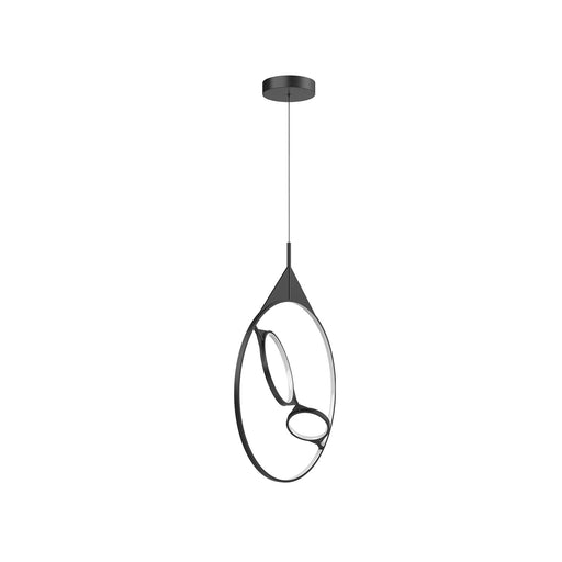 Kuzco Serif 24in 1-Light LED Pendant | Modern Black and Frosted Silicone Diffuser | Kitchen Island & Dining Room Light | 3400lm | Model PD84324-BK