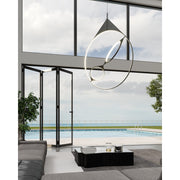 Kuzco Serif 36in 1-Light LED Pendant | Modern Black Steel and Frosted Silicone Diffuser | Kitchen Island & Dining Room | Model PD84336-BK