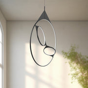 Kuzco Serif 36in 1-Light LED Pendant | Modern Black Steel and Frosted Silicone Diffuser | Kitchen Island & Dining Room | Model PD84336-BK