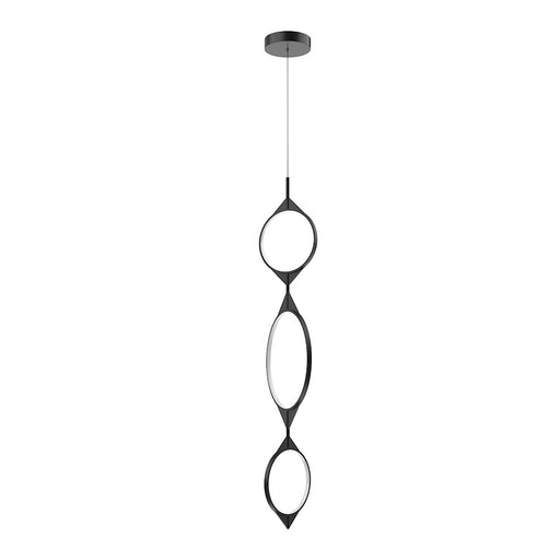 Kuzco Serif 53in LED Pendant | Minimalist Black Aluminum and Frosted Silicone Diffuser | Dining Room & Living Room | 2720lm 3000K | Model PD84353-BK