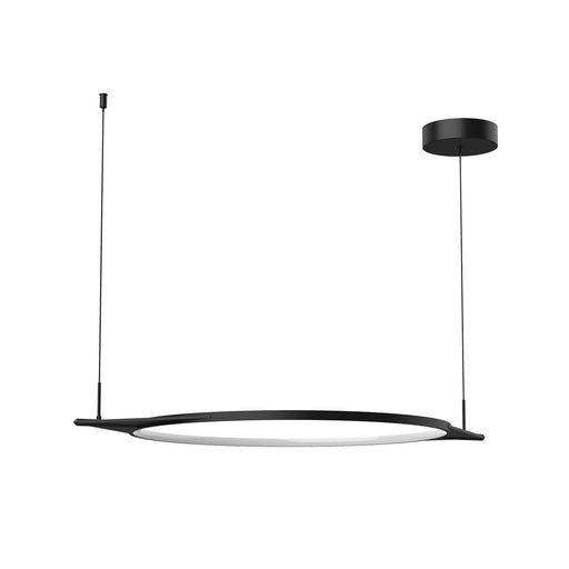 Kuzco Serif 33in LED Pendant | Minimal Black and Frosted Silicone Diffuser | Kitchen Island & Dining Room | 33 x 24 x 4 in | Model PD84436-BK