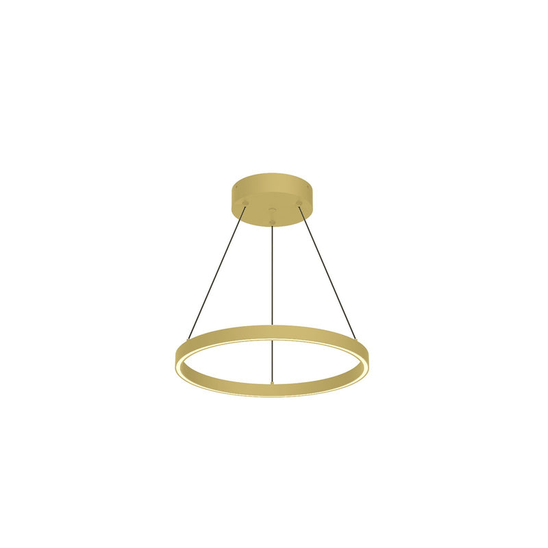 Kuzco Cerchio 18in 1-Light LED Down Pendant | Brushed Gold and Frosted Silicone | Kitchen Island & Dining Room | 1.38 x 17.75 in | Model PD87118-BG
