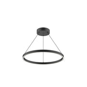Kuzco Cerchio 24in LED Pendant | Modern Black Aluminum and Frosted Silicone | Kitchen Island & Dining Room | Model PD87124-BK-UNV-010