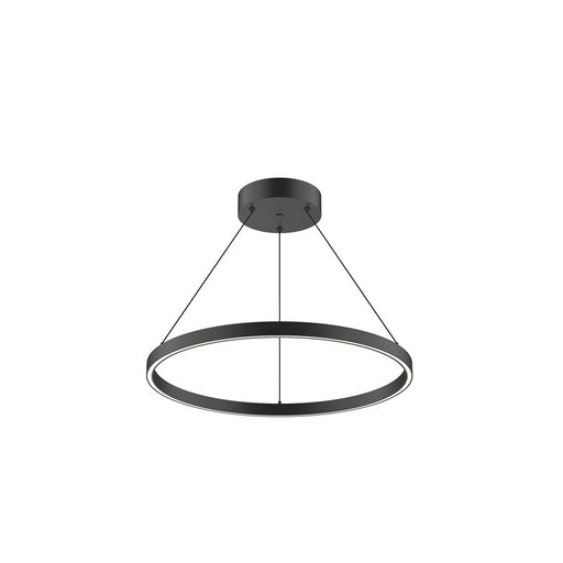 Kuzco Cerchio 24in LED Pendant | Modern Black Aluminum and Frosted Silicone | Kitchen Island & Dining Room | Model PD87124-BK-UNV-010