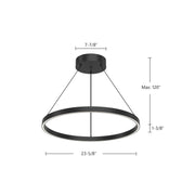 Kuzco Cerchio 24in LED Pendant | Modern Black Aluminum and Frosted Silicone | Kitchen Island & Dining Room | Model PD87124-BK-UNV-010