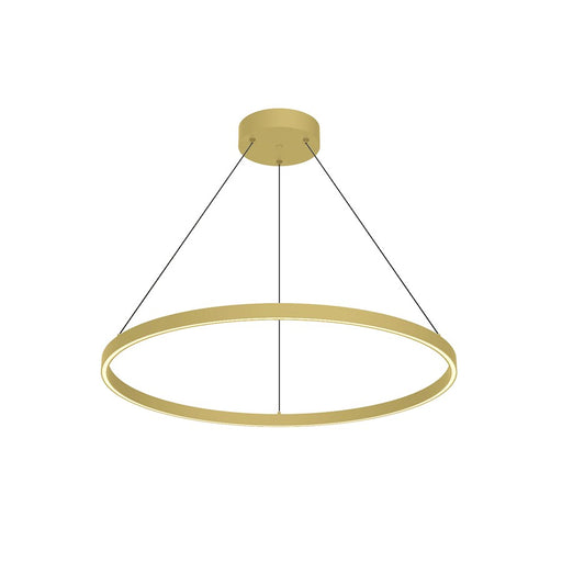 Kuzco Cerchio 32in LED Down Pendant | Brushed Gold Aluminum and Frosted Silicone Diffuser | Kitchen Island & Dining Room | Model PD87132-BG
