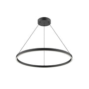 Kuzco Cerchio 32in LED Pendant | Black Aluminum with Frosted Silicone Diffuser | Kitchen & Dining Room | Model PD87132-BK-UNV-010