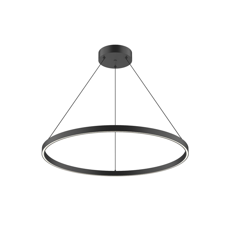 Kuzco Cerchio 32in LED Pendant | Black Aluminum with Frosted Silicone Diffuser | Kitchen & Dining Room | Model PD87132-BK-UNV-010