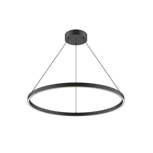 Kuzco Cerchio 32in LED Pendant | Black Aluminum with Frosted Silicone Diffuser | Kitchen & Dining Room | Model PD87132-BK-UNV-010