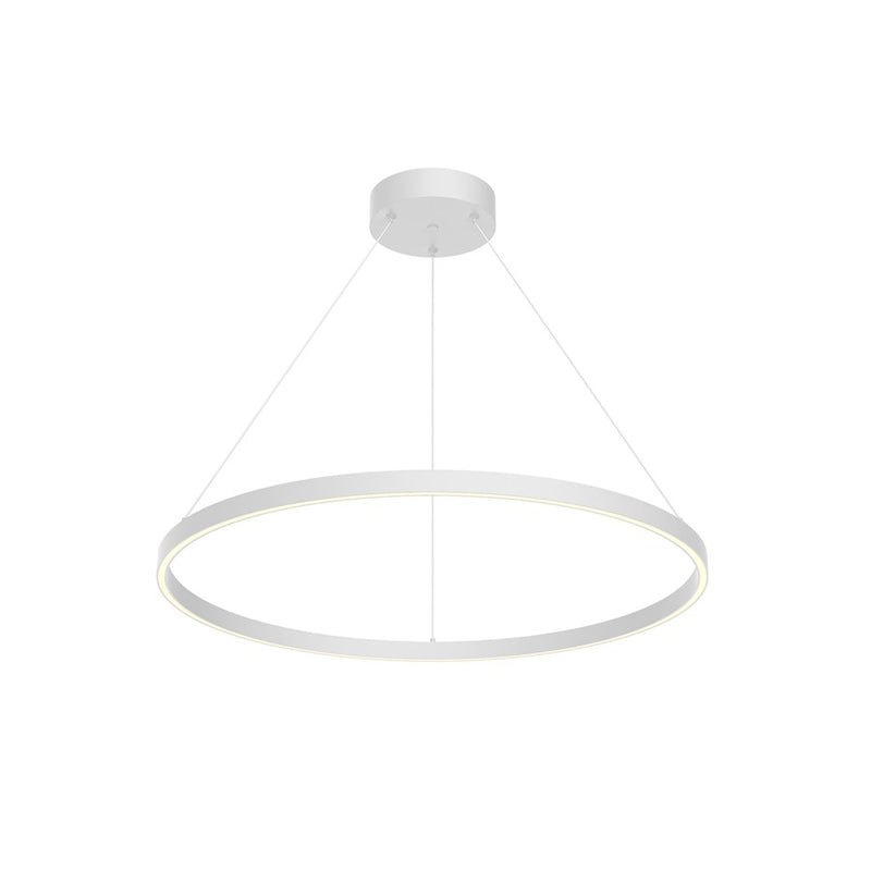 Kuzco Cerchio 32in LED Down Pendant | Modern White and Frosted Silicone Diffuser | Kitchen Island & Dining Room | Model PD87132-WH