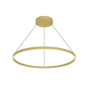 Kuzco Cerchio 36in 1-Light LED Down Pendant | Modern Brushed Gold Aluminum and Frosted Silicone Diffuser | Kitchen Island & Dining | Model PD87136-BG