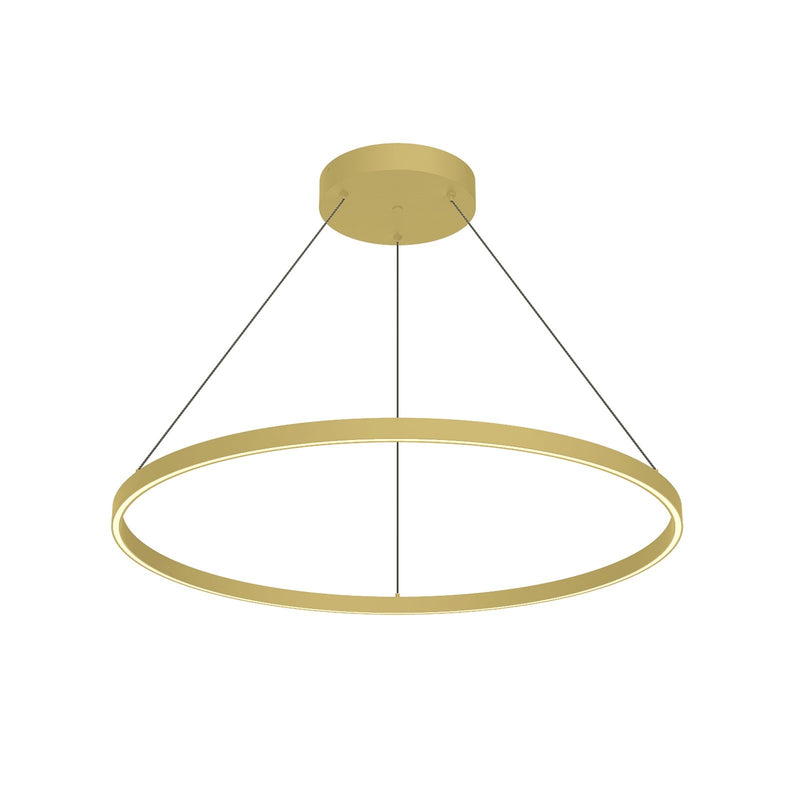 Kuzco Cerchio 36in 1-Light LED Down Pendant | Modern Brushed Gold Aluminum and Frosted Silicone Diffuser | Kitchen Island & Dining | Model PD87136-BG