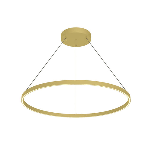 Kuzco Cerchio 36in 1-Light LED Down Pendant | Modern Brushed Gold Aluminum and Frosted Silicone Diffuser | Kitchen Island & Dining | Model PD87136-BG