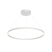 Kuzco Cerchio 36in LED Down Pendant | Modern White and Frosted Silicone | Kitchen Island & Dining Room | 5630lm, 3000K, Dimmable | Model PD87136-WH