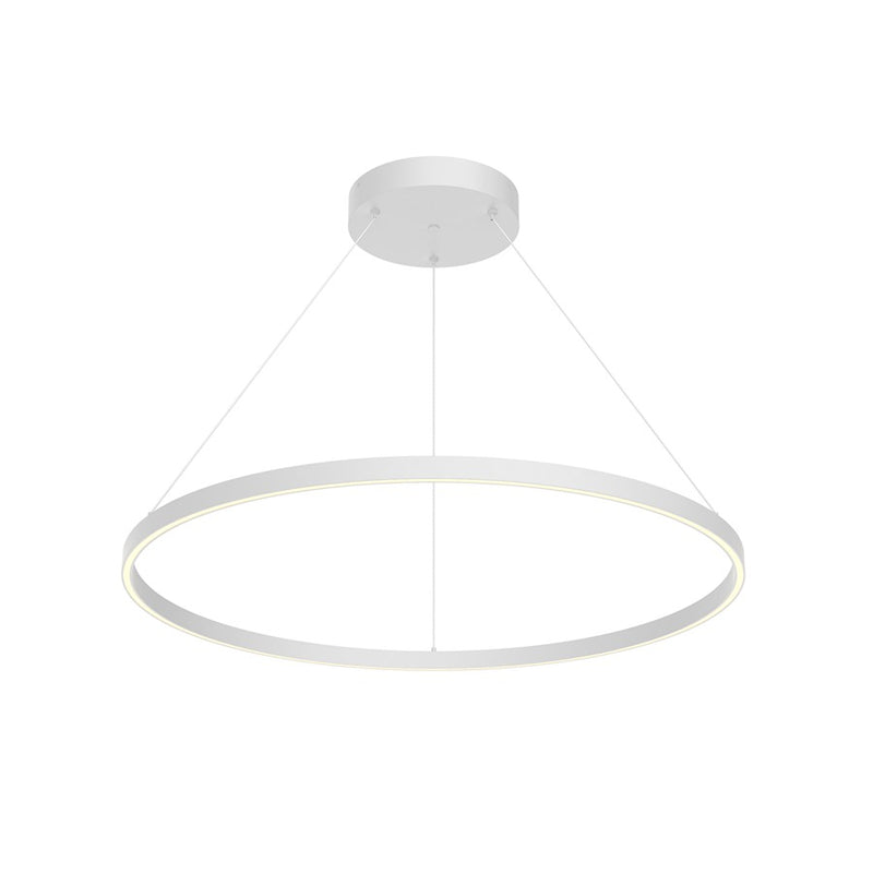 Kuzco Cerchio 36in LED Down Pendant | Modern White and Frosted Silicone | Kitchen Island & Dining Room | 5630lm, 3000K, Dimmable | Model PD87136-WH