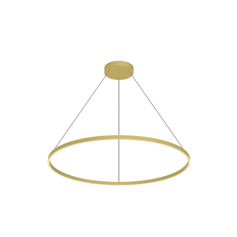 Kuzco Cerchio 48in 1-Light LED Down Pendant | Modern Brushed Gold Aluminum with Frosted Silicone Diffuser | Kitchen Island | Model PD87148-BG
