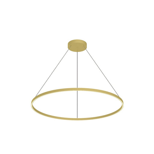 Kuzco Cerchio 48in 1-Light LED Down Pendant | Modern Brushed Gold Aluminum with Frosted Silicone Diffuser | Kitchen Island | Model PD87148-BG