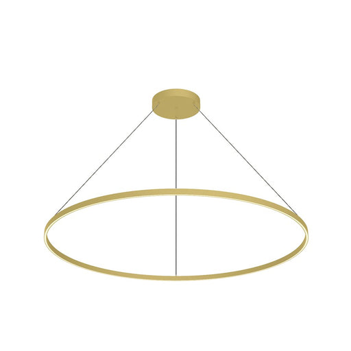 Kuzco Cerchio 60in LED Down Pendant | Modern Brushed Gold Aluminum with Frosted Silicone Diffuser | Kitchen Island & Dining Room | Model PD87160-BG