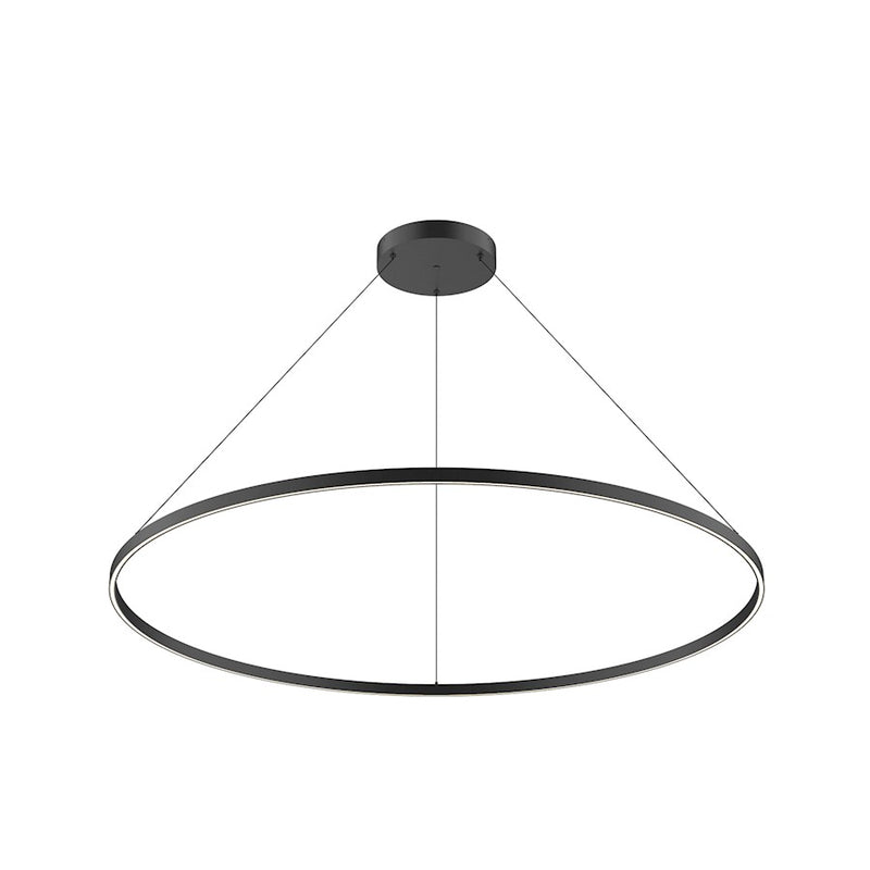 Kuzco Cerchio 60in LED Down Pendant | Black Aluminum and Frosted Silicone Diffuser | Kitchen Island & Dining Room | 9250lm 3000K | Model PD87160-BK