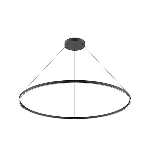 Kuzco Cerchio 60in LED Down Pendant | Black Aluminum and Frosted Silicone Diffuser | Kitchen Island & Dining Room | 9250lm 3000K | Model PD87160-BK