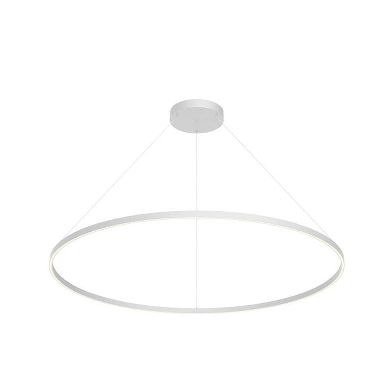 Kuzco Cerchio 60in 1-Light LED Down Pendant | Modern White Aluminum and Frosted Silicone | Kitchen Island & Dining Room | Model PD87160-WH