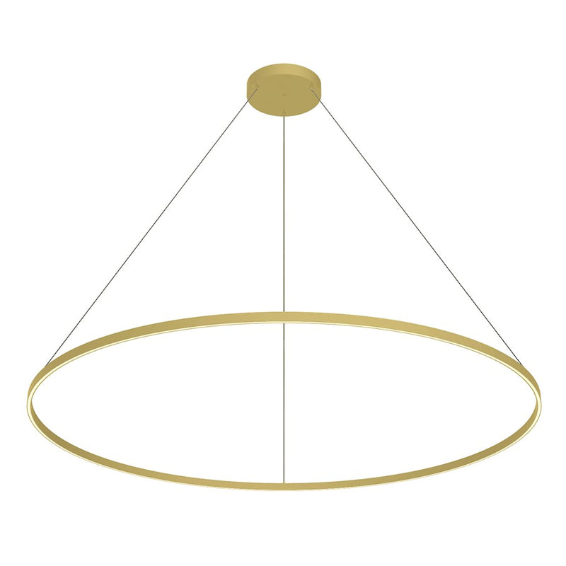 Kuzco Cerchio 72in LED Down Pendant | Brushed Gold Aluminum and Frosted Silicone Diffuser | Kitchen Island & Dining Room | Model PD87172-BG