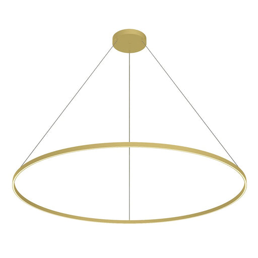 Kuzco Cerchio 72in LED Down Pendant | Brushed Gold Aluminum and Frosted Silicone Diffuser | Kitchen Island & Dining Room | Model PD87172-BG