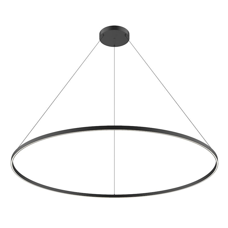 Kuzco Cerchio 72in 1-Light LED Pendant | Modern Black Aluminum and Frosted Silicone | Kitchen & Dining Room | 1.38 x 70.88 in | Model PD87172-BK