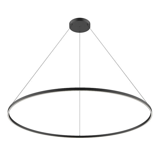 Kuzco Cerchio 72in 1-Light LED Pendant | Modern Black Aluminum and Frosted Silicone | Kitchen & Dining Room | 1.38 x 70.88 in | Model PD87172-BK