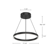 Kuzco Cerchio 18in 1-Light LED Up/Down Pendant | Modern White Aluminum and Frosted Silicone | Kitchen Island & Dining Room | Model PD87718-WH