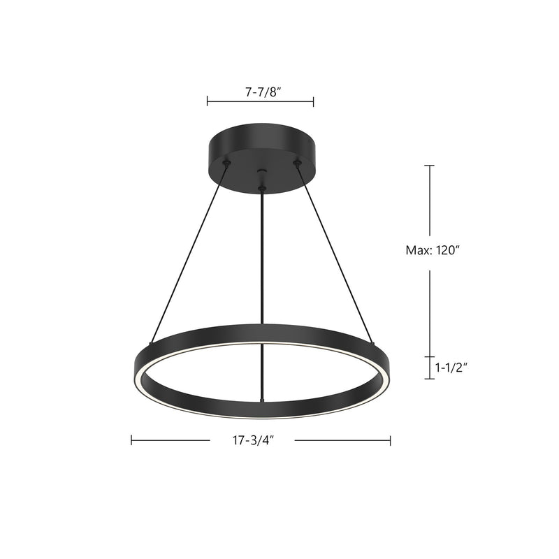Kuzco Cerchio 18in 1-Light LED Up/Down Pendant | Modern White Aluminum and Frosted Silicone | Kitchen Island & Dining Room | Model PD87718-WH