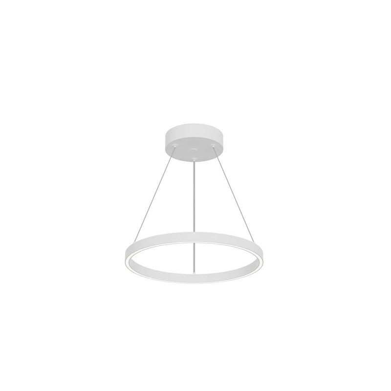 Kuzco Cerchio 18in 1-Light Pendant | Modern White Aluminum and Polymeric Material | Kitchen Island & Dining Room | Model PD87718-WH-UNV-010
