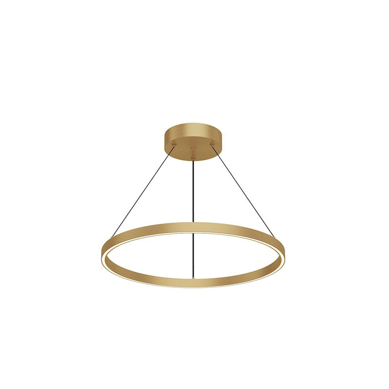 Kuzco Cerchio 24in LED Up/Down Pendant | Modern Brushed Gold Aluminum and Frosted Silicone | Kitchen Island & Dining Room | Model PD87724-BG