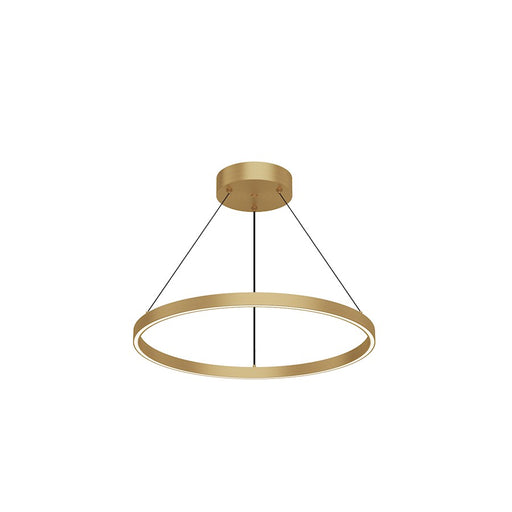 Kuzco Cerchio 24in LED Up/Down Pendant | Modern Brushed Gold Aluminum and Frosted Silicone | Kitchen Island & Dining Room | Model PD87724-BG