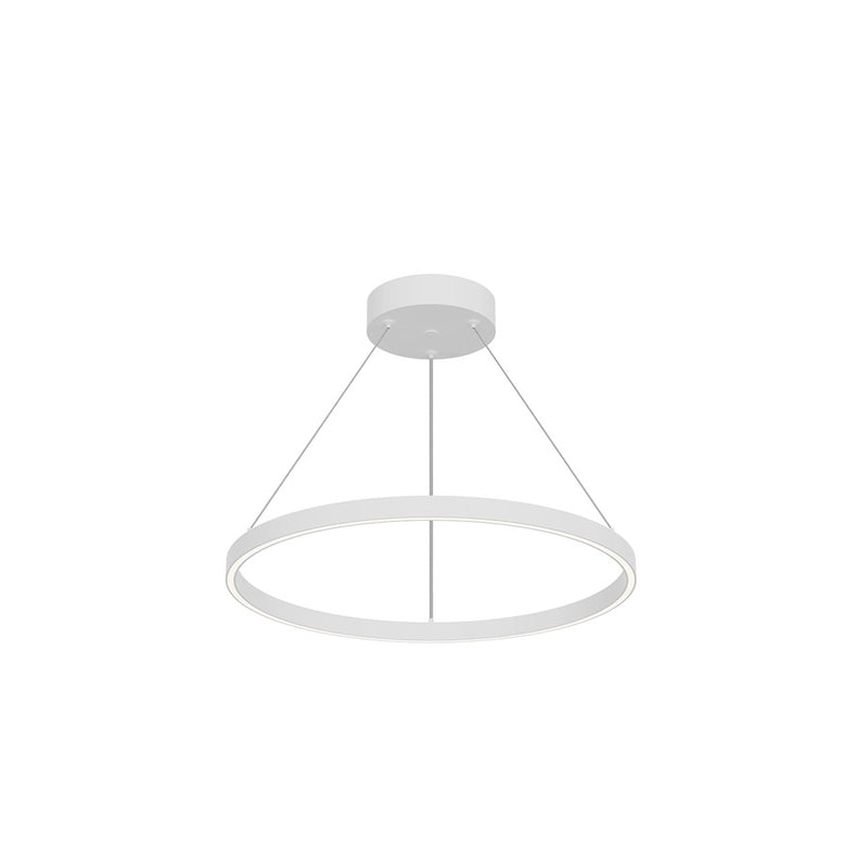 Kuzco Cerchio 24in 1-Light LED Up/Down Pendant | White Matte and Frost Silicone Diffuser | Dining Room & Kitchen Island | Model PD87724-WH