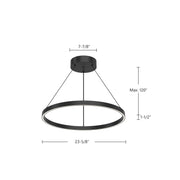 Kuzco Cerchio 24in 1-Light LED Up/Down Pendant | White Matte and Frost Silicone Diffuser | Dining Room & Kitchen Island | Model PD87724-WH