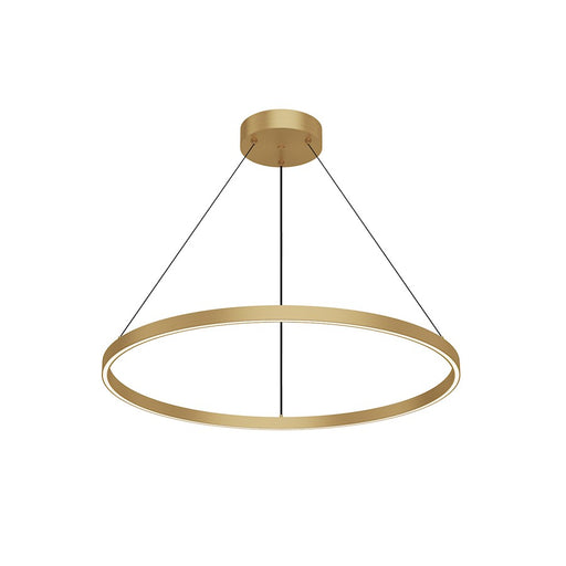 Kuzco Cerchio 32in LED Up/Down Pendant | Brushed Gold and Frosted Silicone Diffuser | Kitchen Island & Dining Room | 1.5 x 31.5 in | Model PD87732-BG