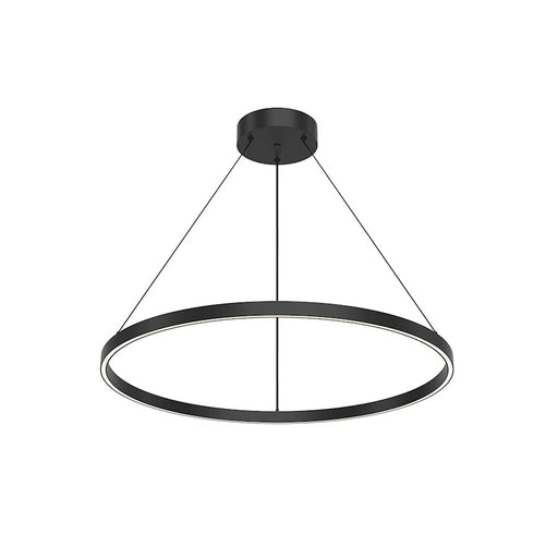 Kuzco Cerchio 32in 1-Light Pendant | Modern Black and Frosted Silicone | Kitchen Island & Dining Room | 31.5 x 1.5 in | Model PD87732-BK