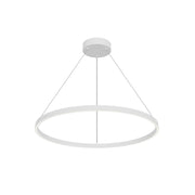Kuzco Cerchio 32in 1-Light LED Up/Down Pendant | Modern White and Frosted Silicone | Kitchen Island & Dining Room | 5630lm 3000K | Model PD87732-WH