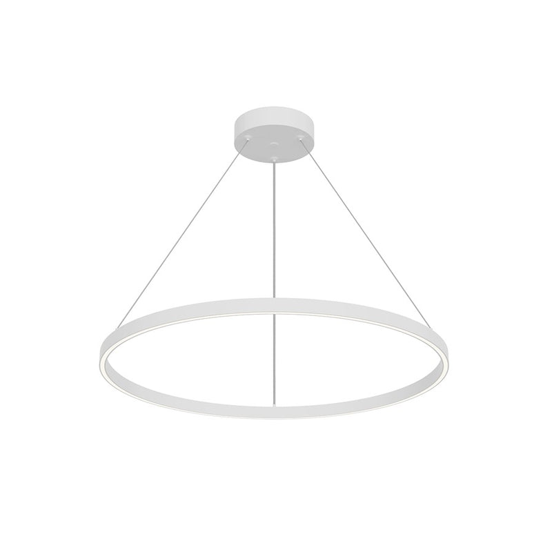 Kuzco Cerchio 32in 1-Light LED Up/Down Pendant | Modern White and Frosted Silicone | Kitchen Island & Dining Room | 5630lm 3000K | Model PD87732-WH