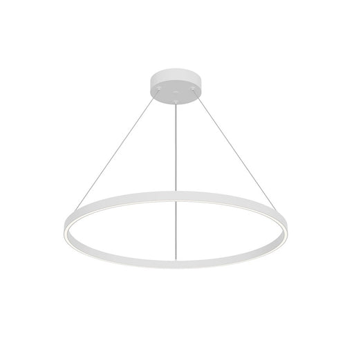 Kuzco Cerchio 32in 1-Light LED Up/Down Pendant | Modern White and Frosted Silicone | Kitchen Island & Dining Room | 5630lm 3000K | Model PD87732-WH