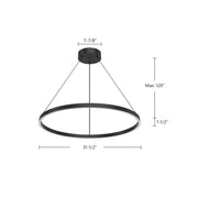 Kuzco Cerchio 32in 1-Light LED Up/Down Pendant | Modern White and Frosted Silicone | Kitchen Island & Dining Room | 5630lm 3000K | Model PD87732-WH