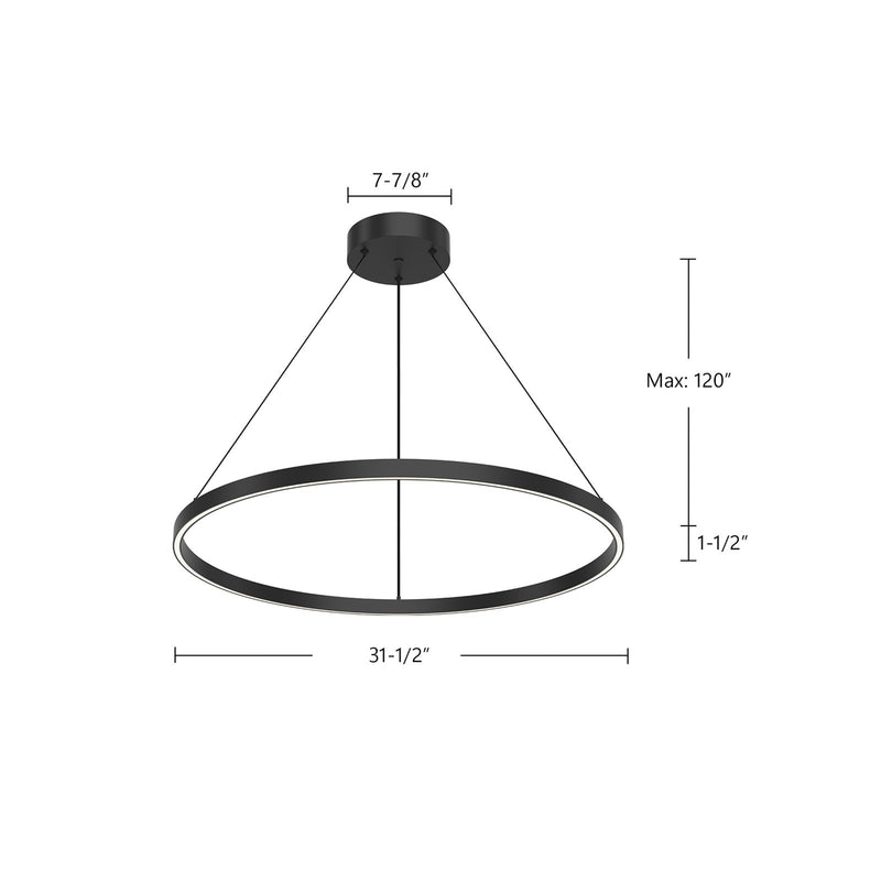 Kuzco Cerchio 32in 1-Light LED Up/Down Pendant | Modern White and Frosted Silicone | Kitchen Island & Dining Room | 5630lm 3000K | Model PD87732-WH