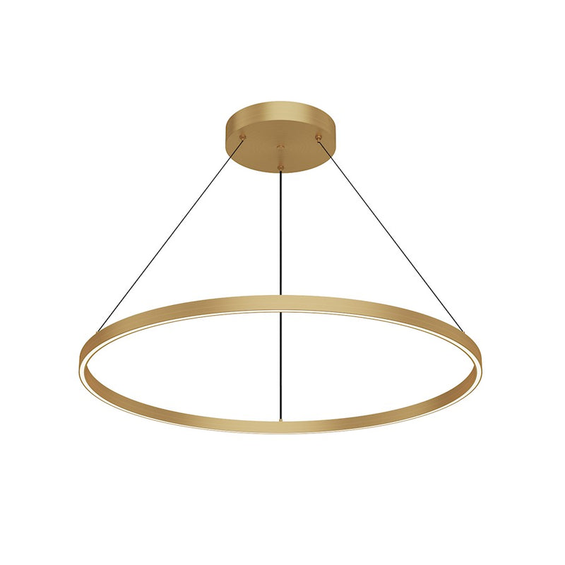 Kuzco Cerchio 36in 1-Light LED Pendant | Brushed Gold Aluminum and Frosted Silicone Diffuser | Kitchen Island & Dining Room | Model PD87736-BG
