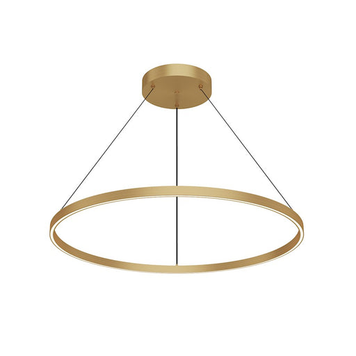 Kuzco Cerchio 36in 1-Light LED Pendant | Brushed Gold Aluminum and Frosted Silicone Diffuser | Kitchen Island & Dining Room | Model PD87736-BG