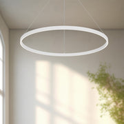 Kuzco Cerchio 36in LED Up/Down Pendant | White Aluminum and Frosted Silicone | Living Room & Open Plan | 6200lm 3000K 90CRI | Model PD87736-WH