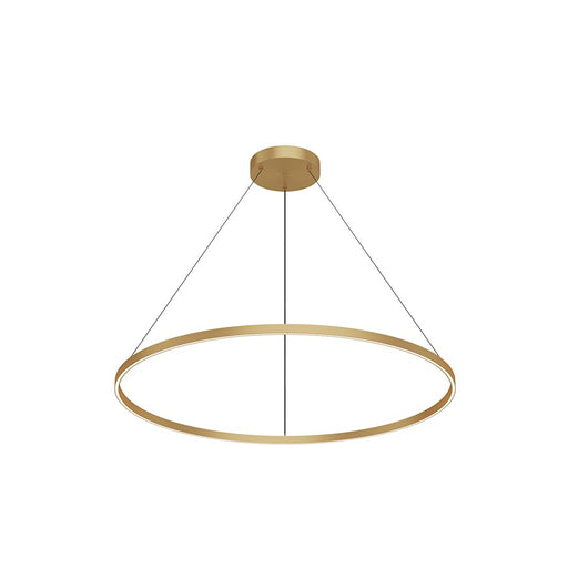 Kuzco Cerchio 48in 1-Light Up/Down Pendant | Modern Brushed Gold Aluminum and Frosted Silicone | Kitchen Island & Dining Room | Model PD87748-BG