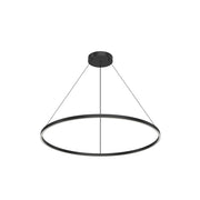 Kuzco Cerchio 47in LED Pendant | Black Aluminum and Frosted Silicone Diffuser | Kitchen Island & Dining Room | 9390lm | Model PD87748-BK-UNV-010
