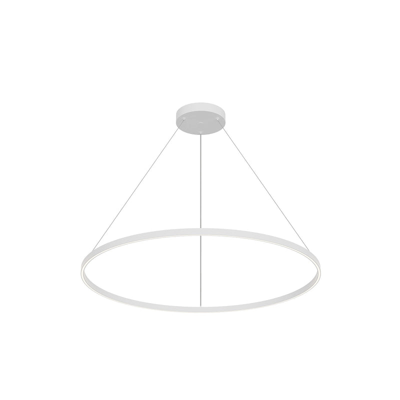 Kuzco Cerchio 48in LED Pendant | White Aluminum and Frosted Silicone Diffuser | Kitchen Island & Dining Room | Model PD87748-WH-UNV-010