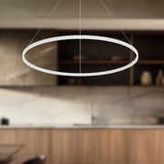 Kuzco Cerchio 48in LED Pendant | White Aluminum and Frosted Silicone Diffuser | Kitchen Island & Dining Room | Model PD87748-WH-UNV-010